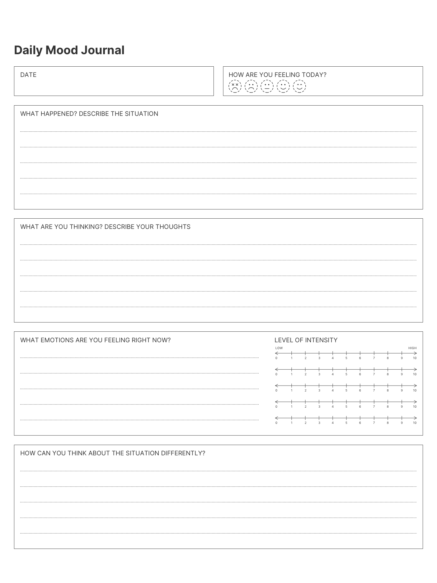 Free Daily Mood Journal r/Supernote